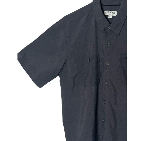Orvis Mens Short Sleeve Shirt Size L Gray Button Up Collar Pockets Casual - Picture 6 of 12